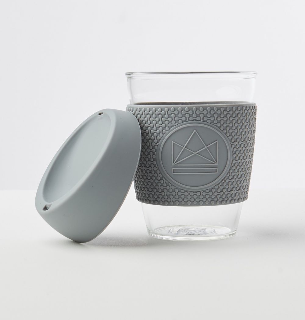 Neon Kactus Reusable Glass Coffee Cup - 340ml